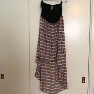 Strapless Print Maxi